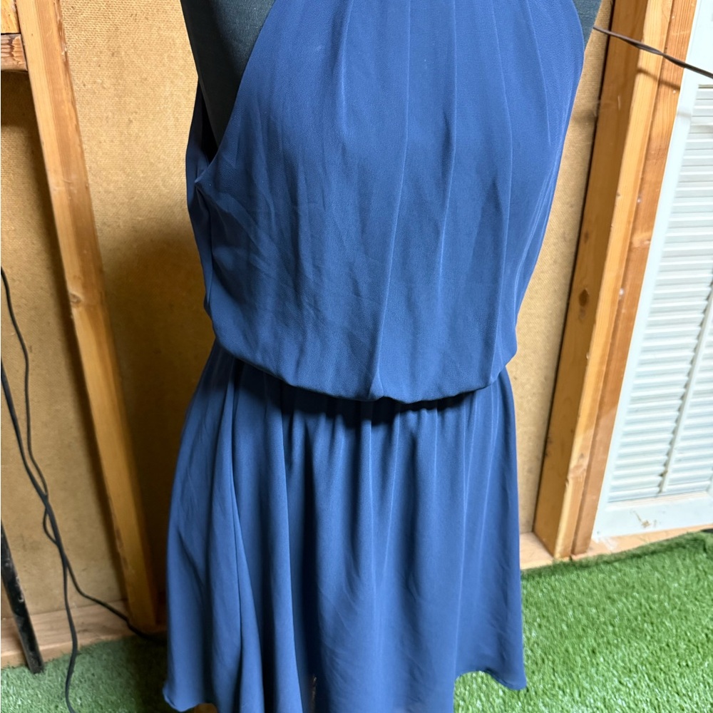 Elegant Blue Sleeveless Dress